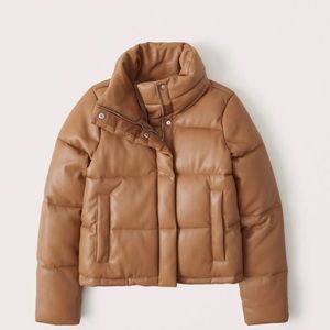 Abercrombie & Fitch Mini Vegan Leather Puffer Coat